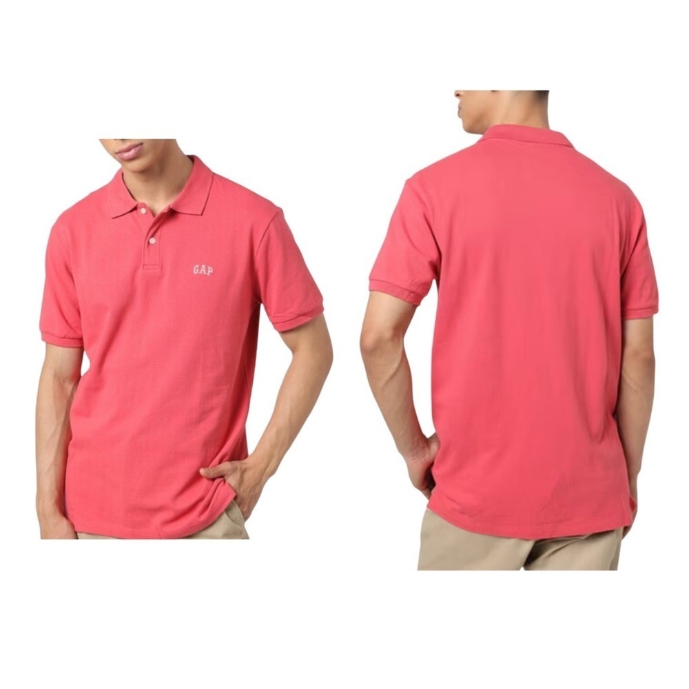 Gap Men’s Salmon Logo Polo Cotton Blend Size Medium